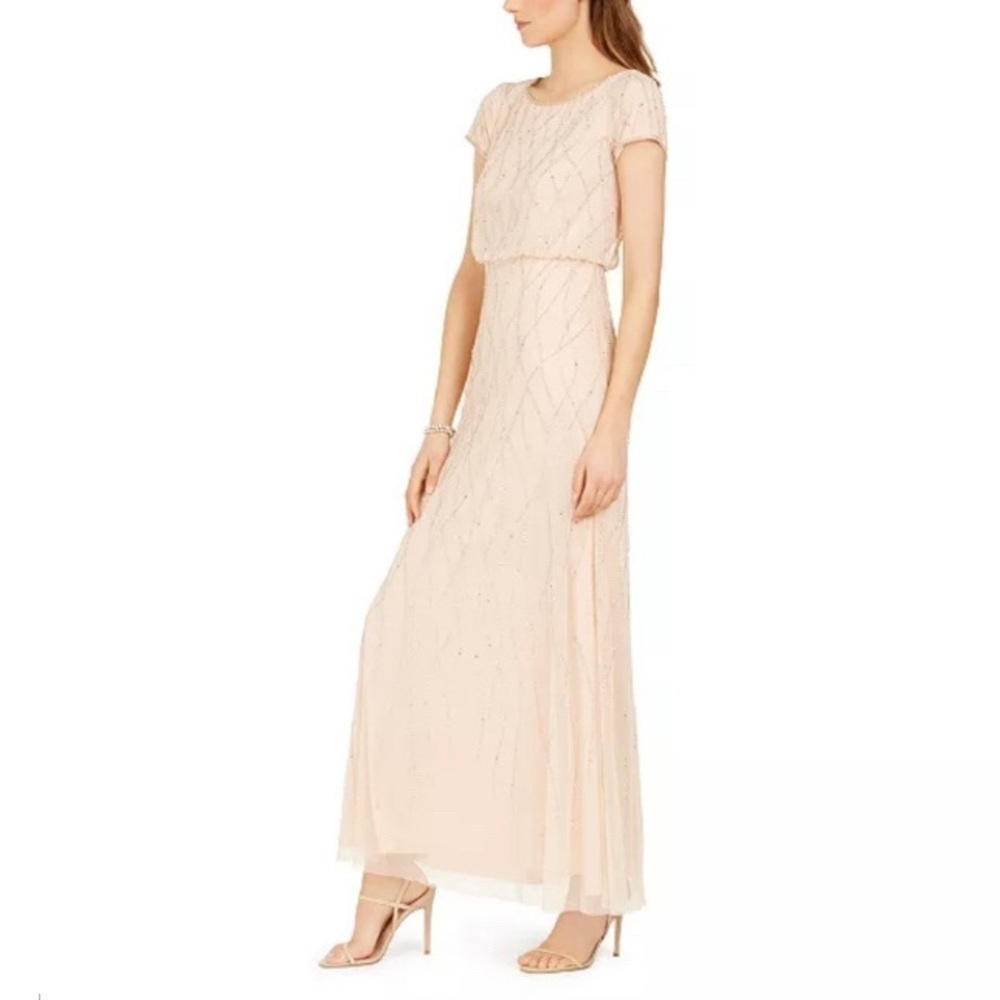 Adrianna Papell Embellished Gown in Champagne Sand - Picture 3 of 14